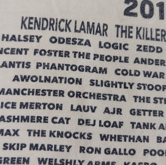 The 2018 Hangout Festival Long Sleeve Concert Tee Kendrick Lamar Back Medium - Picture 5 of 13